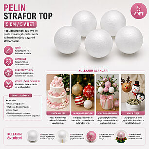 PELİN STRAFOR TOP 5 CM 5 ADET - 2