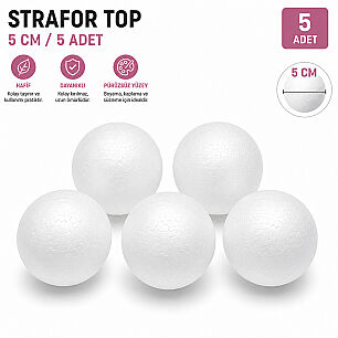 PELİN STRAFOR TOP 5 CM 5 ADET - PELİN STRAFOR