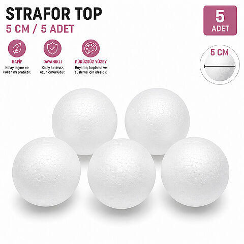 PELİN STRAFOR TOP 5 CM 5 ADET - 1