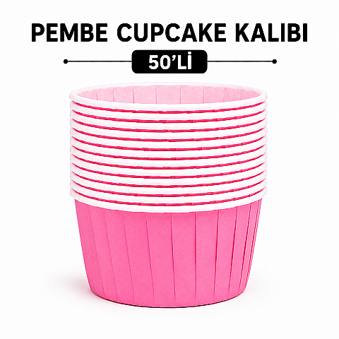 PEMBE CUPCAKE KALIBI 50'Lİ - 1