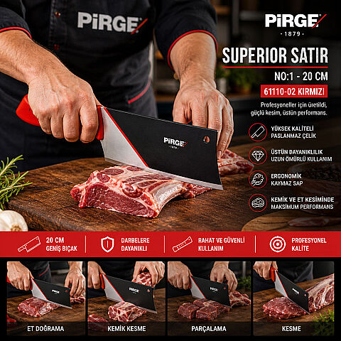 PİRGE SUPERIOR SATIR NO:1-20 CM 61110-02 KIRMIZI - 2