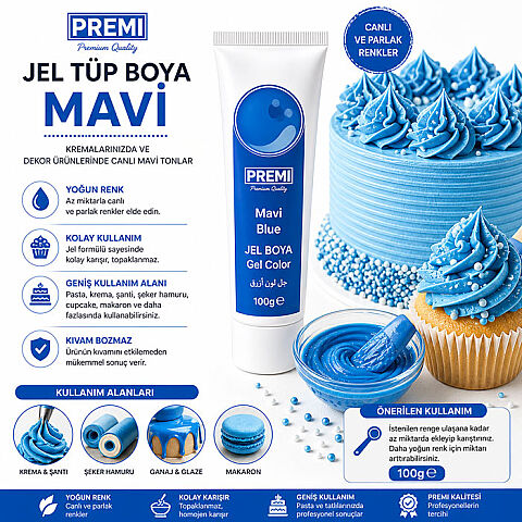 PREMI JEL TÜP BOYA MAVİ 100 GR - 2
