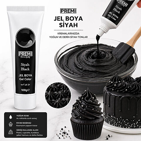 PREMI JEL TÜP BOYA SİYAH 100 GR - 2