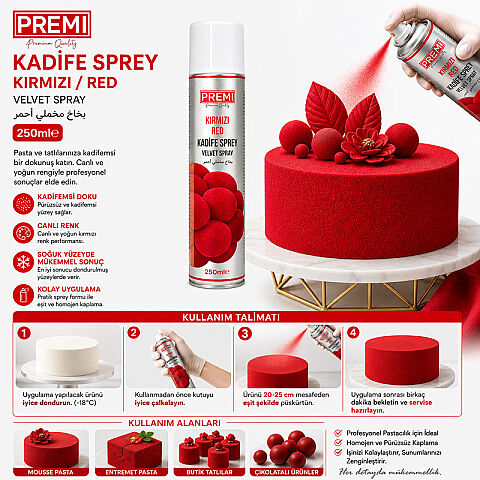 PREMI KADİFE SPREY KIRMIZI 250 ML - 2