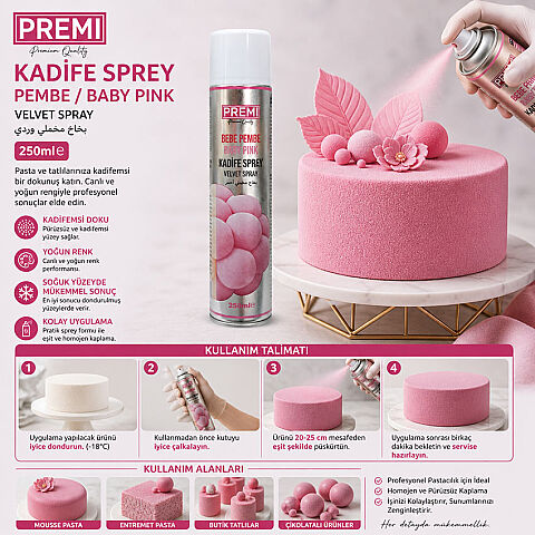 PREMI KADİFE SPREY PEMBE 250 ML - 2