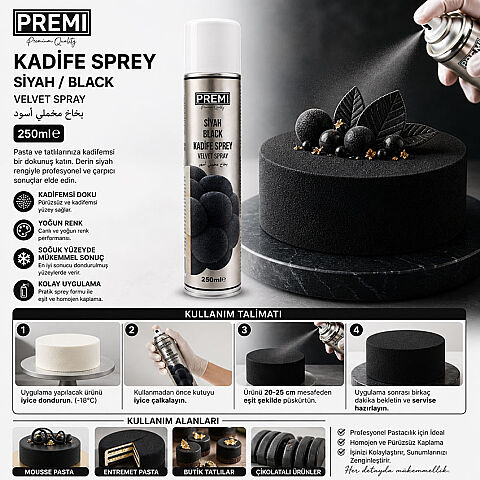 PREMI KADİFE SPREY SİYAH 250 ML - 2