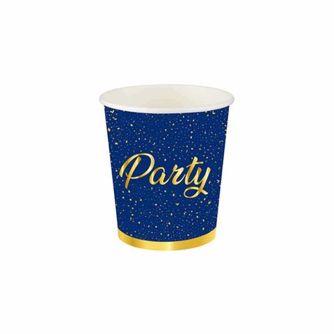 ROLL UP KARTON BARDAK PARTİ ZAMANI LACİVERT 8Lİ