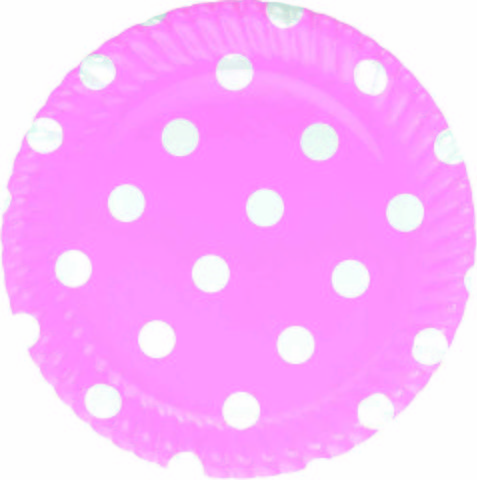 ROLL UP PARTY KARTON TABAK PEMBE PUANTİYE 23CM 8Lİ