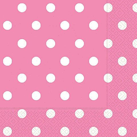 ROLL UP PEÇETE PUANTİE PEMBE 33X33CM 20AD/25PK - 1