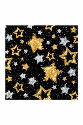 ROLLUP PARTY DR PEÇETE YILDIZLAR SİYAH 20 AD/25 PK - 1