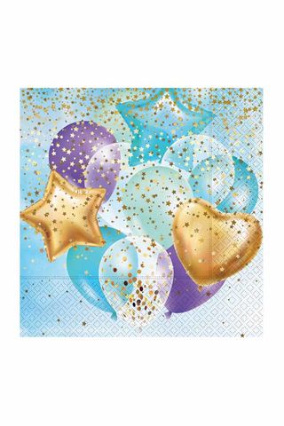 ROLLUP PARTYDR PEÇETE UÇAN BALONLAR MAVİ 20AD/25PK - 1