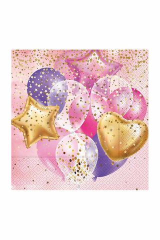 ROLLUP PARTYDR PEÇETE UÇAN BALONLAR PEMBE 20AD/25P - 1