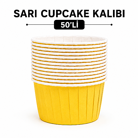 SARI CUPCAKE KALIBI 50'Lİ - 1