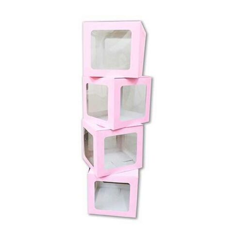 ŞEFFAF KUTU PEMBE 17 CM