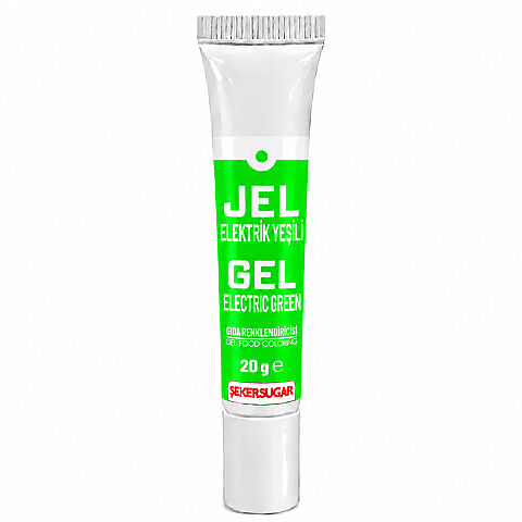 ŞEKER SUGAR JEL GIDA BOYASI 20 GR ELEKTRİK YEŞİLİ - 1