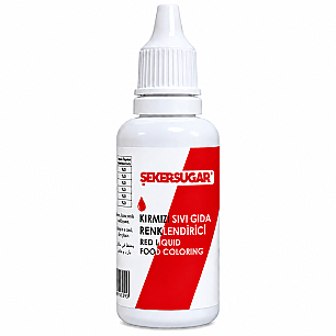 ŞEKER SUGAR KIRMIZI SIVI GIDA BOYASI 20 ML - 