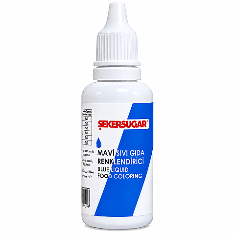 ŞEKER SUGAR MAVİ SIVI GIDA BOYASI 20 ML - 1