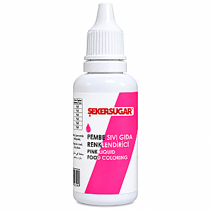 ŞEKER SUGAR PEMBE SIVI GIDA BOYASI 20 ML - 