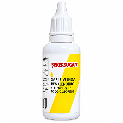 ŞEKER SUGAR SARI SIVI GIDA BOYASI 20 ML - 1