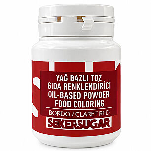 ŞEKER SUGAR YAĞ BAZLI TOZ GIDA BOYASI BORDO 25 GR - 