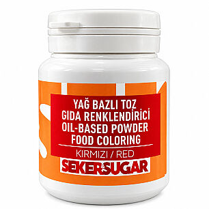 ŞEKER SUGAR YAĞ BAZLI TOZ GIDA BOYASI KIRMIZI 25 GR - ŞEKER&SUGAR