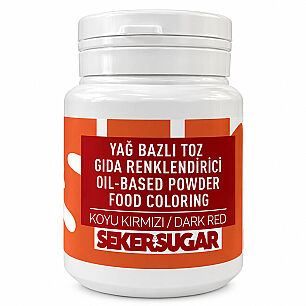 ŞEKER SUGAR YAĞ BAZLI TOZ GIDA BOYASI KOYU KIRMIZI 25 GR - ŞEKER&SUGAR