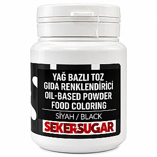 ŞEKER SUGAR YAĞ BAZLI TOZ GIDA BOYASI SİYAH 25 GR - ŞEKER&SUGAR