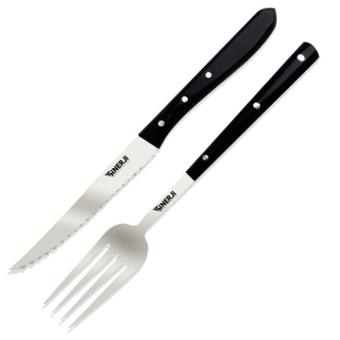 SİNERJİ TAŞ MİKA 2'Lİ STEAK SETİ (BIÇAK& ÇATAL) 70146 - 1