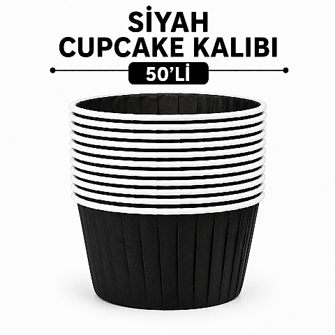 SİYAH CUPCAKE KALIBI 50'Lİ - 1