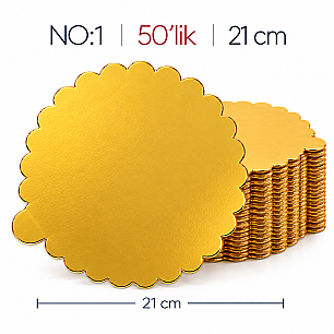 TURTA GOLD MENDİL NO:1 50 LİK 21 CM - GOLD SÜS