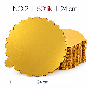 TURTA GOLD MENDİL NO:2 50 LİK 24 CM - GOLD SÜS