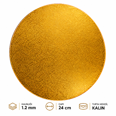 TURTA MENDİLİ 12 MM KALIN 24 CM 3 LÜ (ALTIN-BEYAZ-GÜMÜŞ) - 1