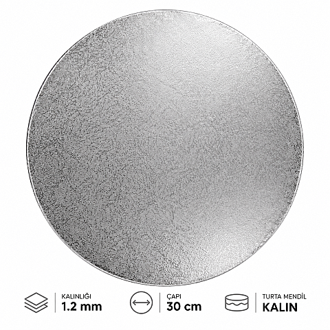 TURTA MENDİLİ 12 MM KALIN 30 CM 3 LÜ (ALTIN-BEYAZ-GÜMÜŞ) - 3