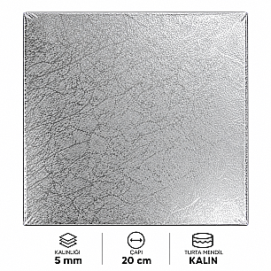 TURTA MENDİLİ 5 MM KALIN KARE 20*20 CM 3 LÜ (ALTIN-BEYAZ-GÜMÜŞ) - 5