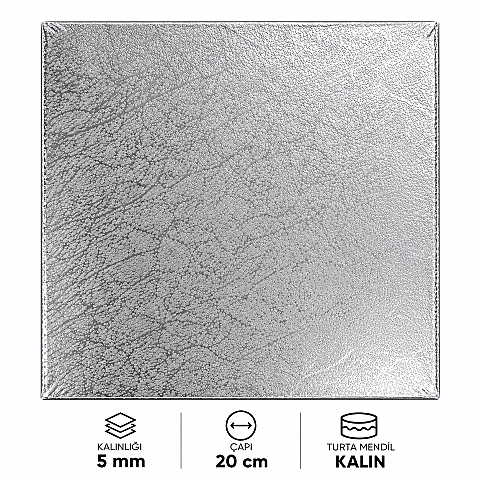 TURTA MENDİLİ 5 MM KALIN KARE 20*20 CM 3 LÜ (ALTIN-BEYAZ-GÜMÜŞ) - 5