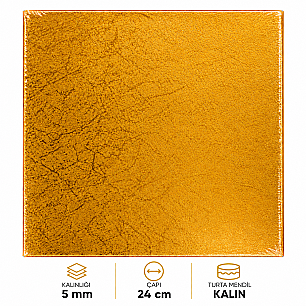 TURTA MENDİLİ 5 MM KALIN KARE 24*24 CM 3 LÜ (ALTIN-BEYAZ-GÜMÜŞ) - GOLD SÜSLEME