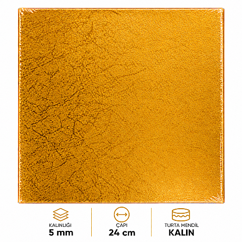 TURTA MENDİLİ 5 MM KALIN KARE 24*24 CM 3 LÜ (ALTIN-BEYAZ-GÜMÜŞ) - 1