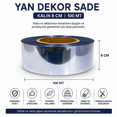YAN DEKOR SADE KALIN 8 CM 100 MT - 1