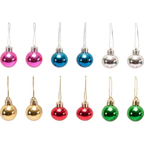 YB' 3CM ASORTİ MİX3 AĞAÇ SÜSLEME TOPLARI 12'Lİ - 1