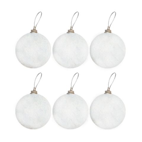 YB' 4CM BEYAZ AĞAÇ SÜSLEME TOPLARI 6 LI - 1