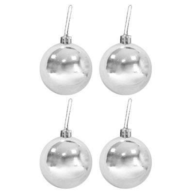 YB' 8CM GÜMÜŞ AĞAÇ SÜSLEME TOPLARI 4'LÜ - 1