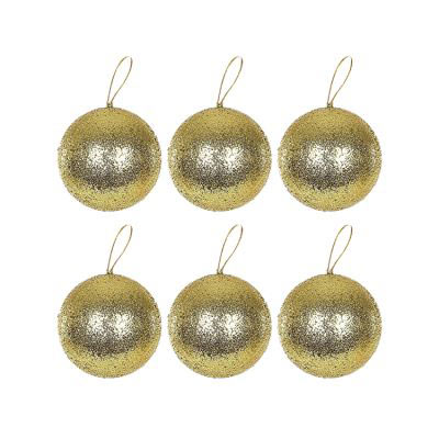 YB ALTIN SİMLİ STRAFOR TOP AĞAÇ SÜSÜ 6'LI 3 CM - 1