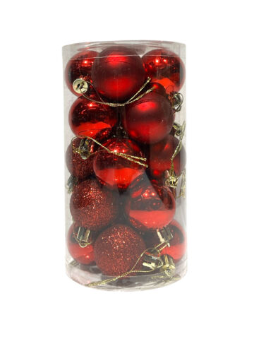 YB' YILBAŞI AĞAÇ SÜS CİCİ TOPLAR 4 CM-5 CM- 6 CM 20'Lİ - 6