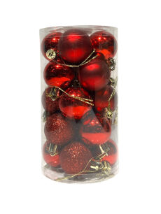 YB' YILBAŞI AĞAÇ SÜS CİCİ TOPLAR 4 CM-5 CM- 6 CM 20'Lİ - 9