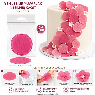 YENİLEBİLİR YUVARLAK KESİLMİŞ KAĞIT ÇAP:5 CM - 2
