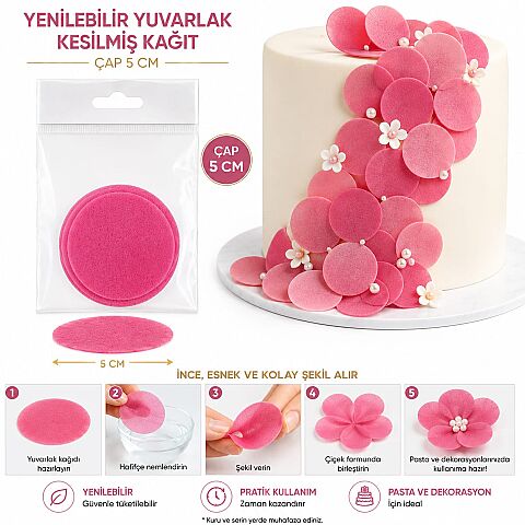 YENİLEBİLİR YUVARLAK KESİLMİŞ KAĞIT ÇAP:5 CM - 2